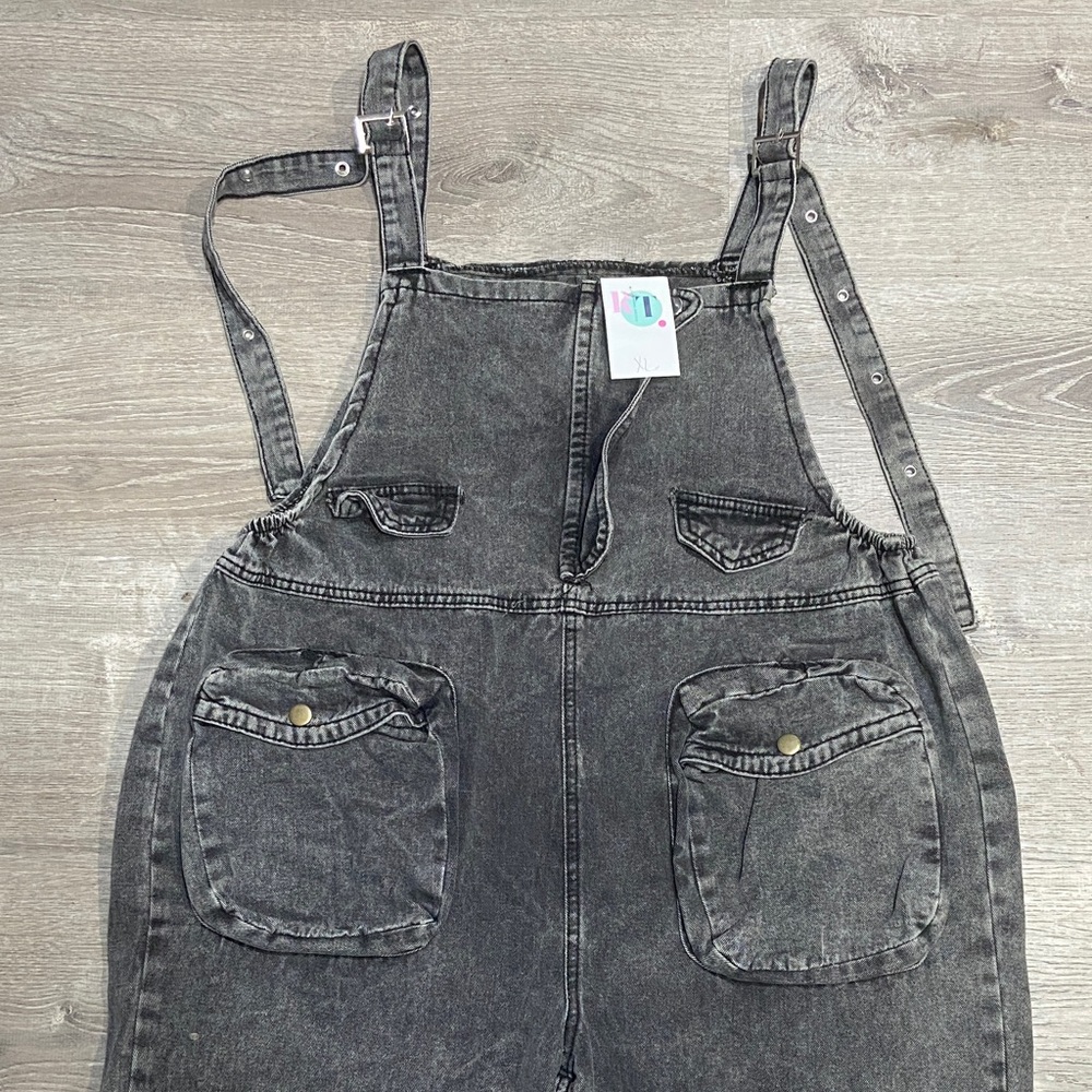 Gray Denim Overalls